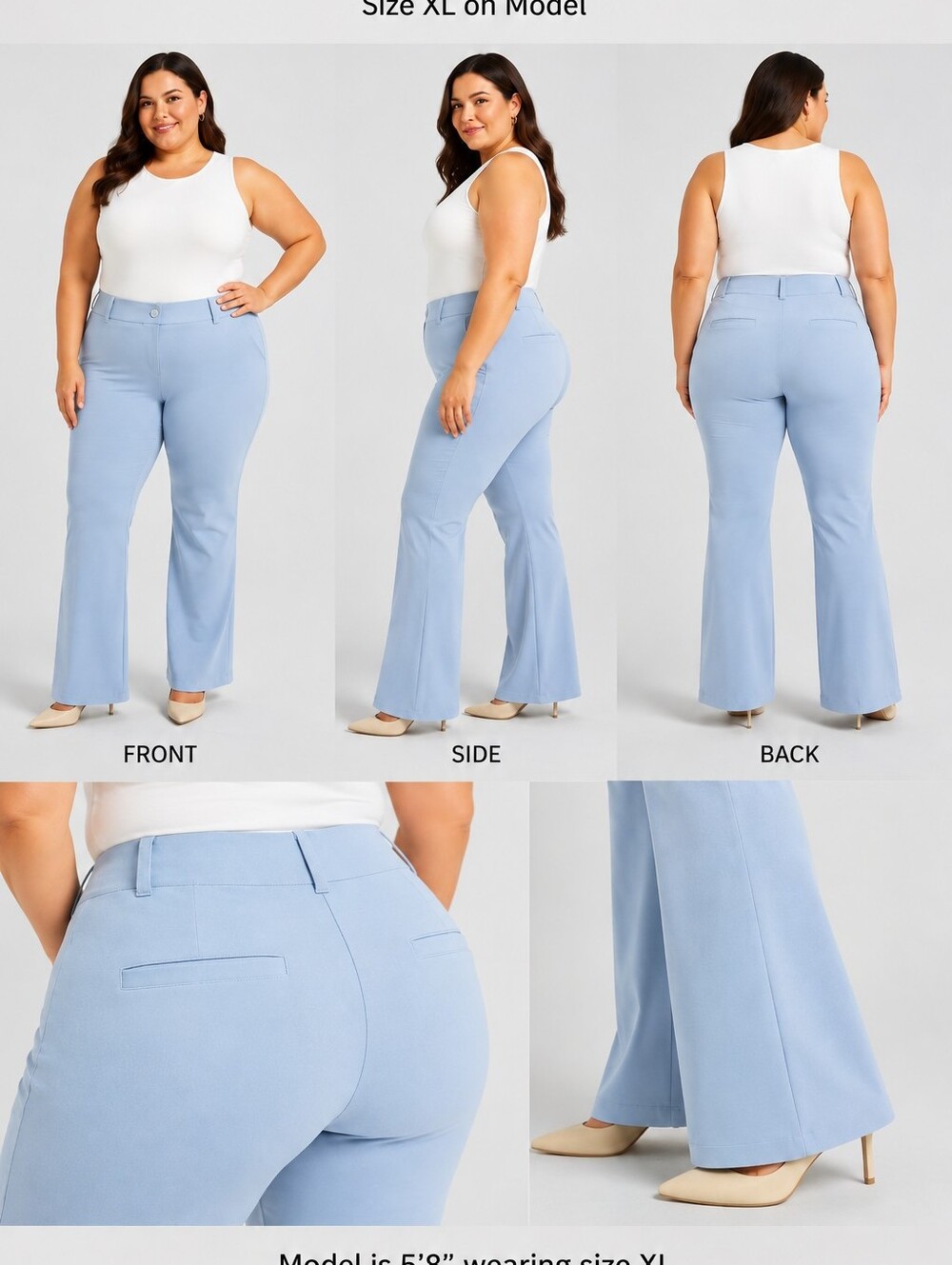 NWOT Betabrand Pale Blue Women's Yoga Dress Pant